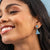Celia Small Triangle Drop With Semi-Precious Stone Post Earrings Light Blue Wholesale