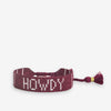 Gabby Game Day &quot;Howdy&quot; Adjustable Beaded Bracelets Maroon and White Wholesale