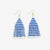 Lexie Game Day Horizontal Stripes Beaded Fringe Earrings Blue and White Wholesale