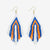 Haley Game Day Stacked Triangle Beaded Fringe Earrings Blue and Orange Wholesale