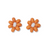 Game Day Flower Two Color Beaded Post Earrings Orange and White Wholesale