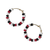 Game Day Mixed Seed Bead Hoop Earring Red and Black Wholesale