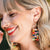 Allison Checked Beaded Fringe Earrings Multicolor Wholesale