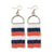 Allison Horizontal Stripe Beaded Fringe Earrings Navy and Orange Wholesale