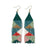 Brittany Mixed Triangles Beaded Fringe Earrings Teal and Poppy Wholesale