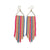 Emilie Vertical Stripe Beaded Fringe Earrings Rainbow Wholesale
