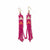 Emma Triangles Beaded Fringe Earrings Hot Pink Wholesale