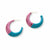 Harper Color Block Hoop Earrings Lilac and Turquoise Wholesale