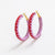 Holly Two-Color Woven Raffia Hoops Light Lavender and Poppy Wholesale