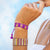 Gabby Game Day "Paw Prints" Adjustable Beaded Bracelets Purple and Yellow Wholesale