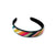 Stevie Diagonal Striped Beaded Headband Bright Rainbow Wholesale