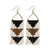 Whitney Flipped Triangle Beaded Fringe Earrings Black and White Wholesale