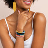 Penelope Horizontal Stripe Beaded Stretch Bracelet Rainbow Wholesale