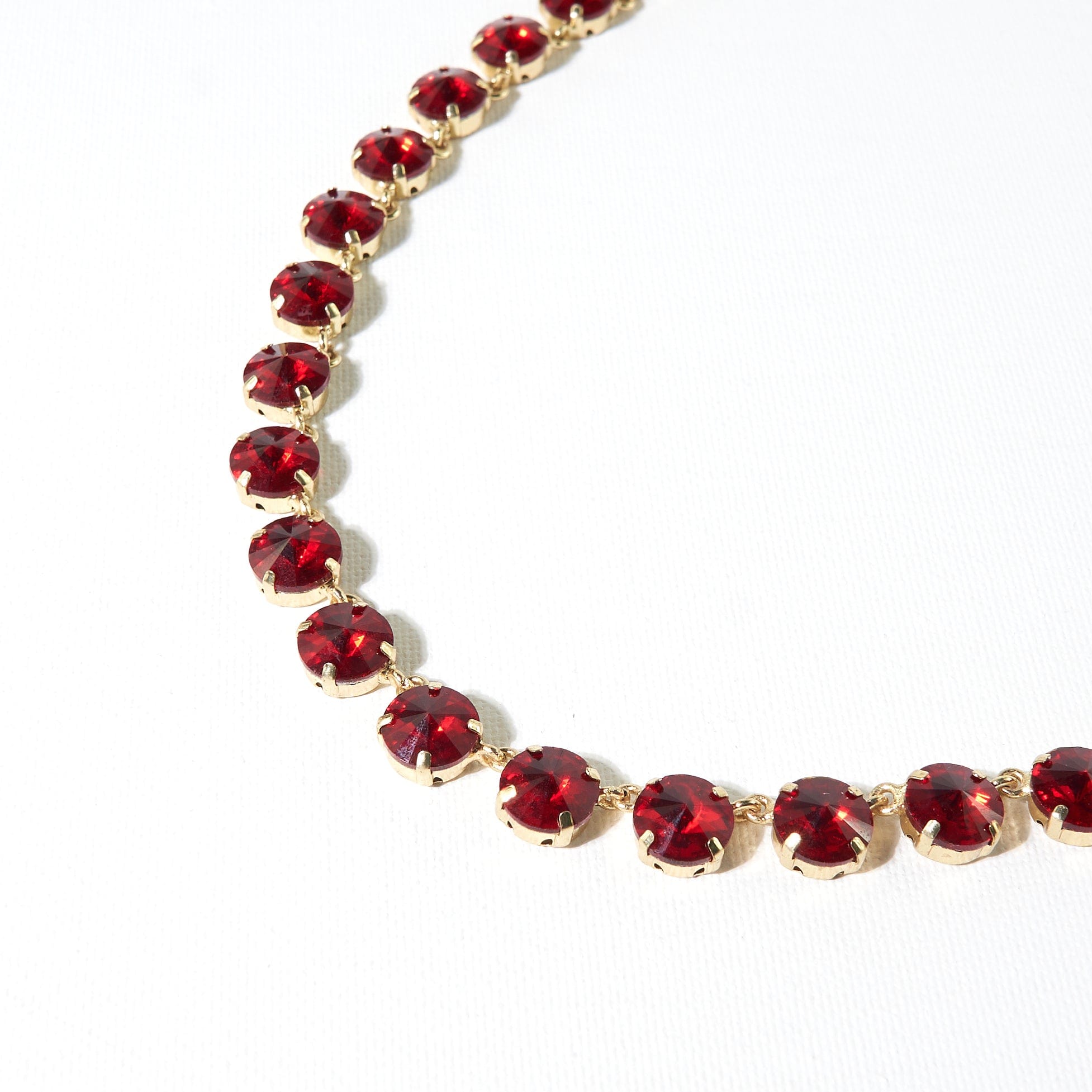 Aurora Medium Round Stone Prism Necklace Red Wholesale