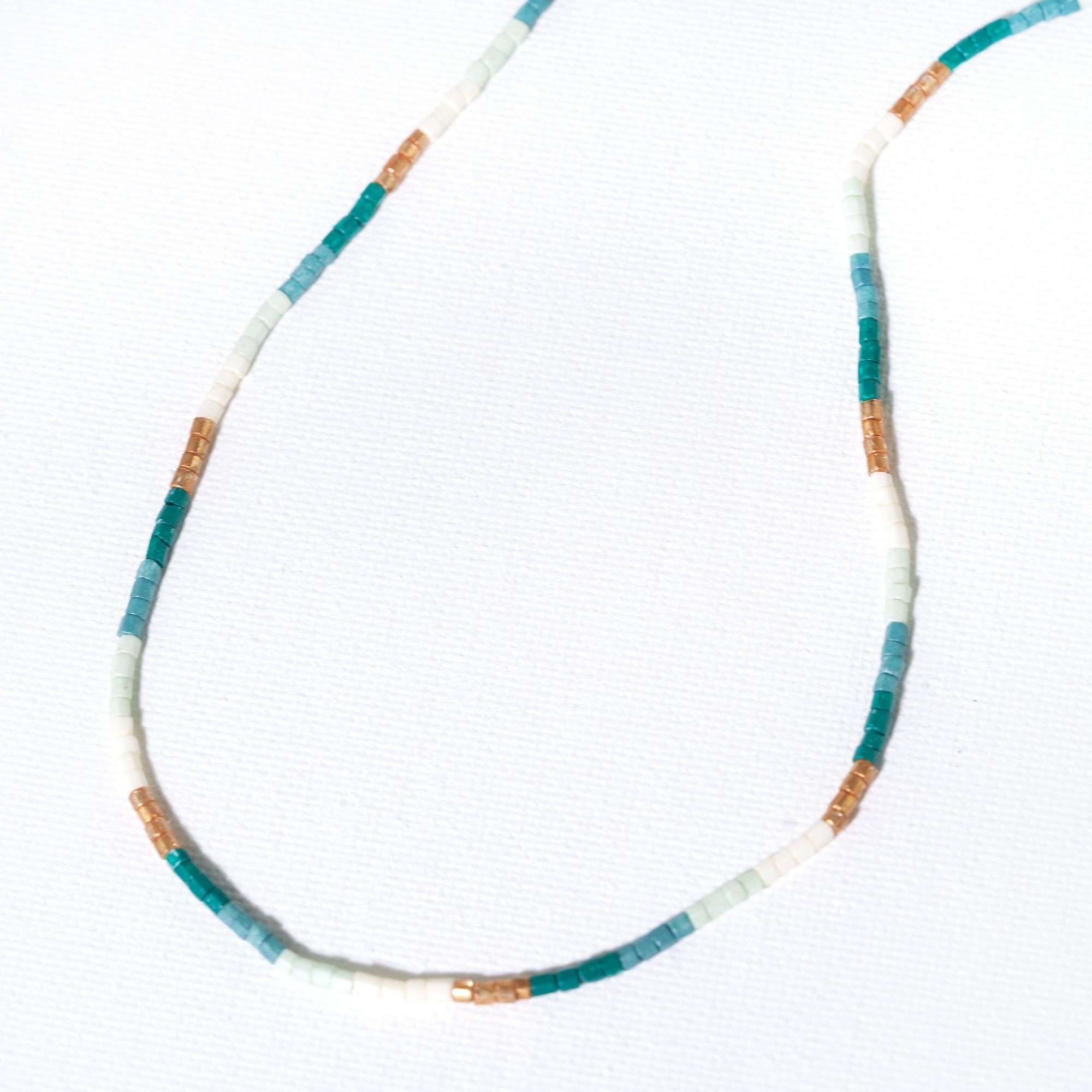Everly Single Strand 2mm Luxe Bead Necklace Emerald Wholesale