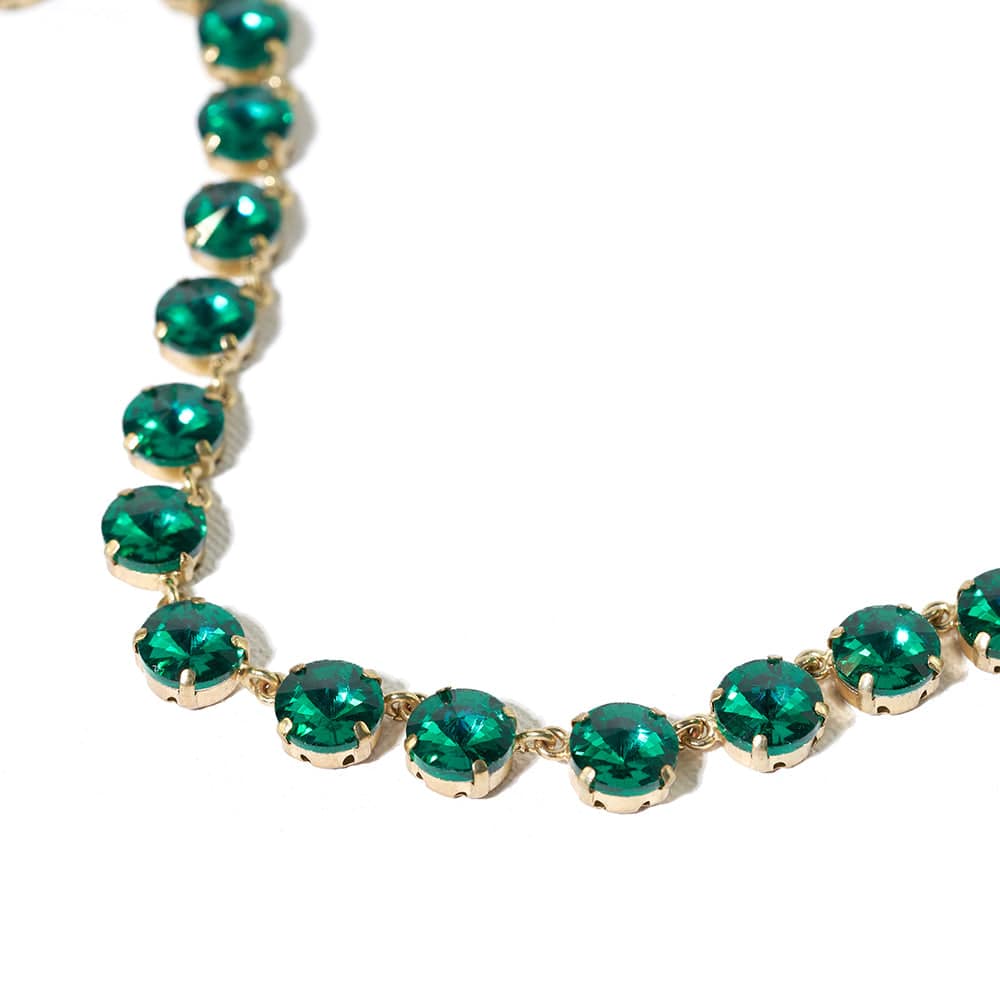 Aurora Medium Round Stone Prism Necklace Emerald Wholesale