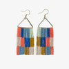 Whitney Checkered Beaded Fringe Earrings Coastal Wholesale