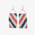 Whitney Diagonal Stripe Beaded Fringe Earrings Blue and Red Wholesale