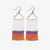 Whitney Color Block Stripe Beaded Fringe Earrings Purple and Orange Wholesale