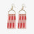 Allison Check Stripe Beaded Fringe Earrings Blush Wholesale