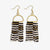 Allison Horizontal Striped Grid Beaded Earrings Black and Ivory Wholesale