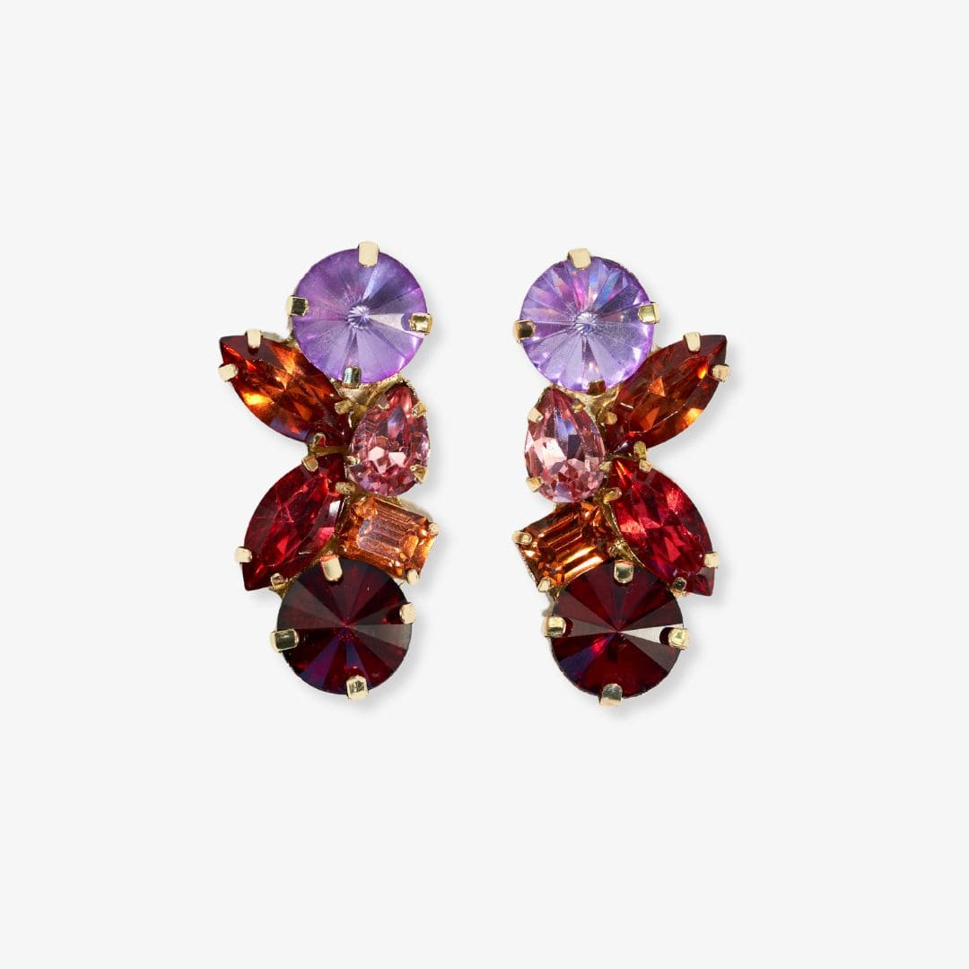 Ivy Multi Mixed Stone Post Earrings Amsterdam Wholesale