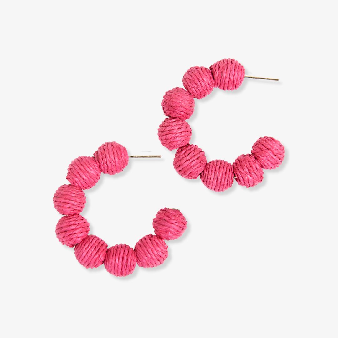 Leila Solid Hoop Earrings Hot Pink Wholesale