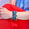 Mixed Bracelet Stack of 6 Navy and Kelly Green Wholesale