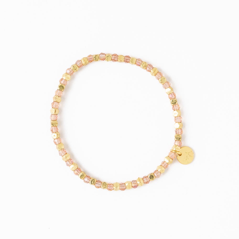 Louise Crystal Stretch Bracelet Blush + Gold Wholesale