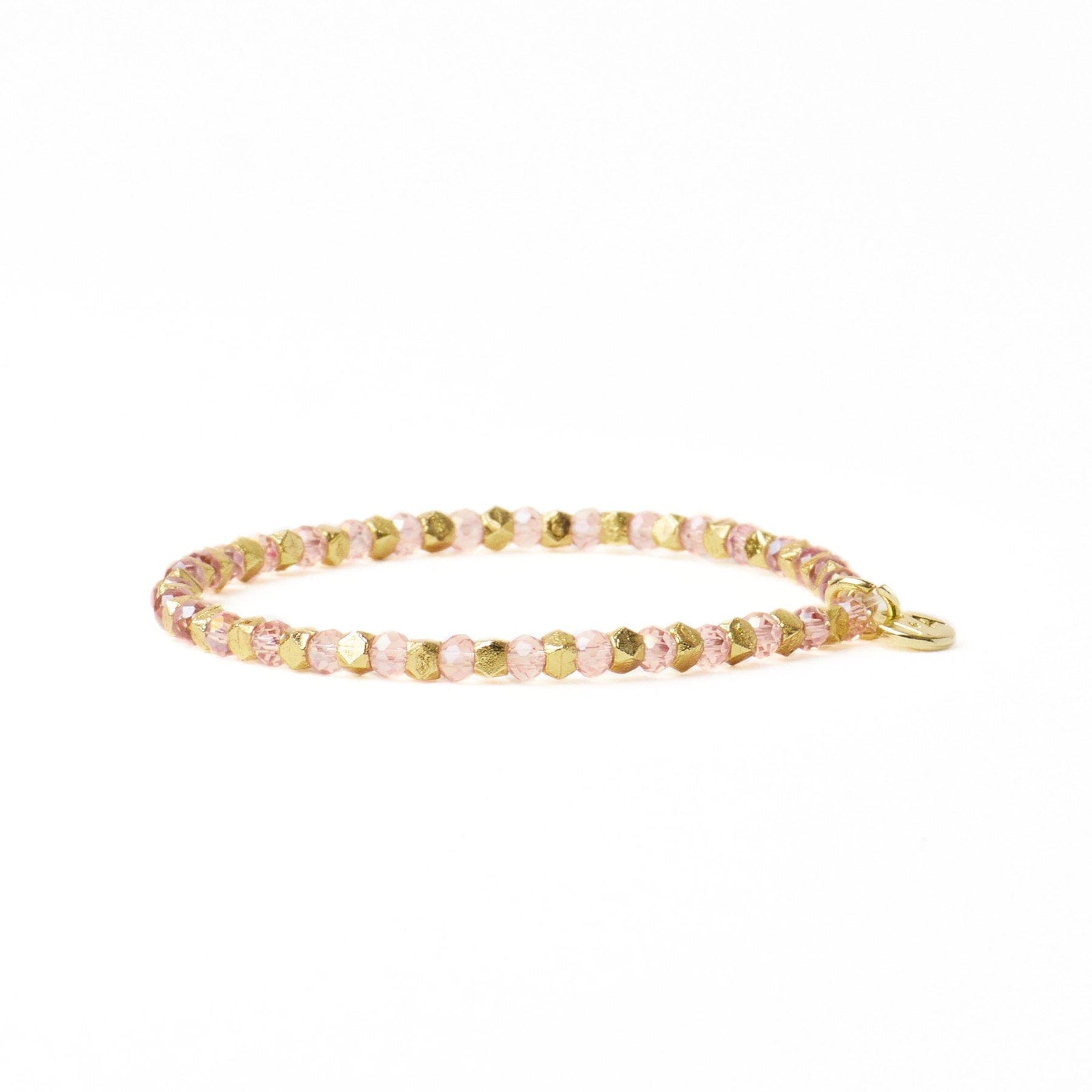 Louise Crystal Stretch Bracelet Blush + Gold Wholesale