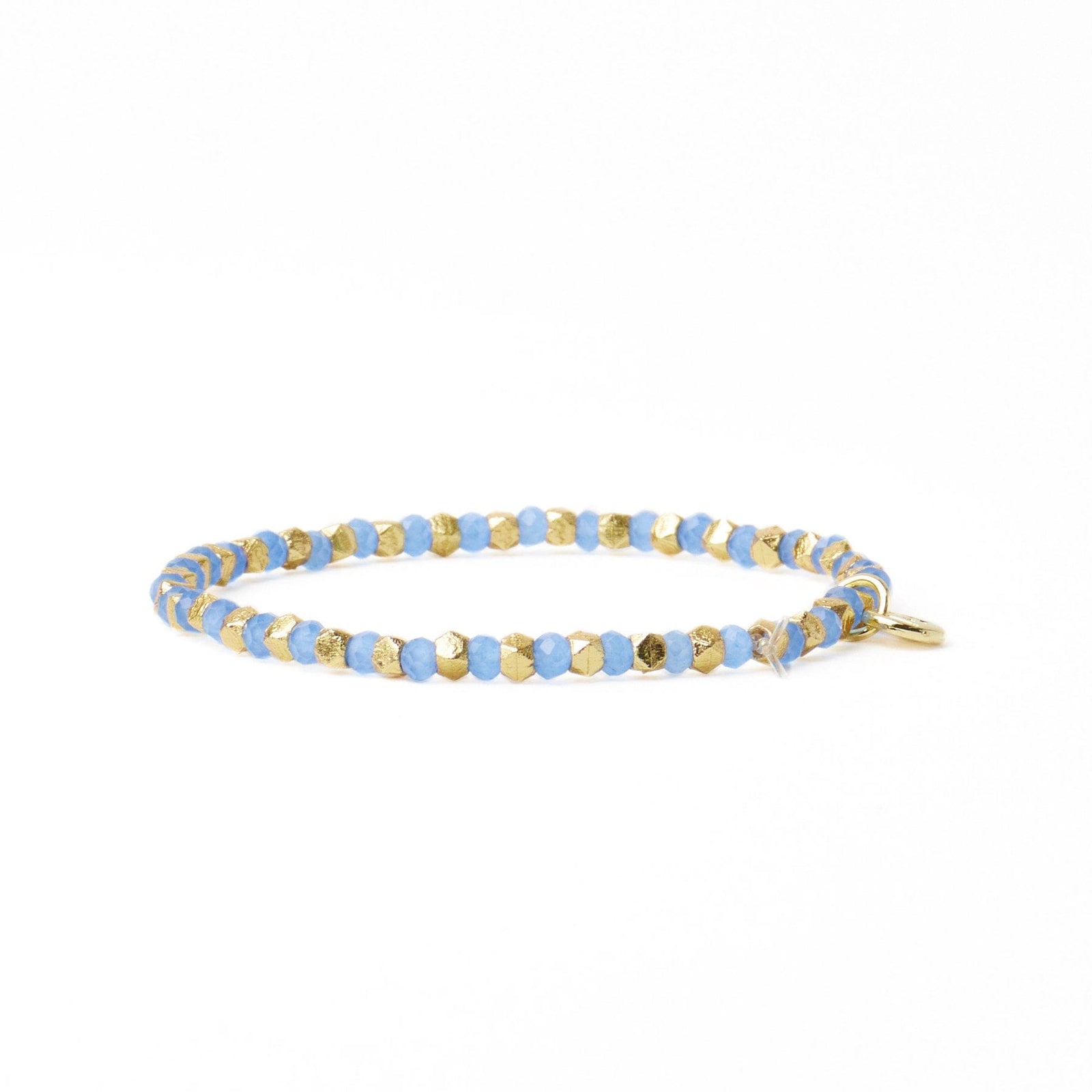 Louise Crystal Stretch Bracelet Blue + Gold Wholesale