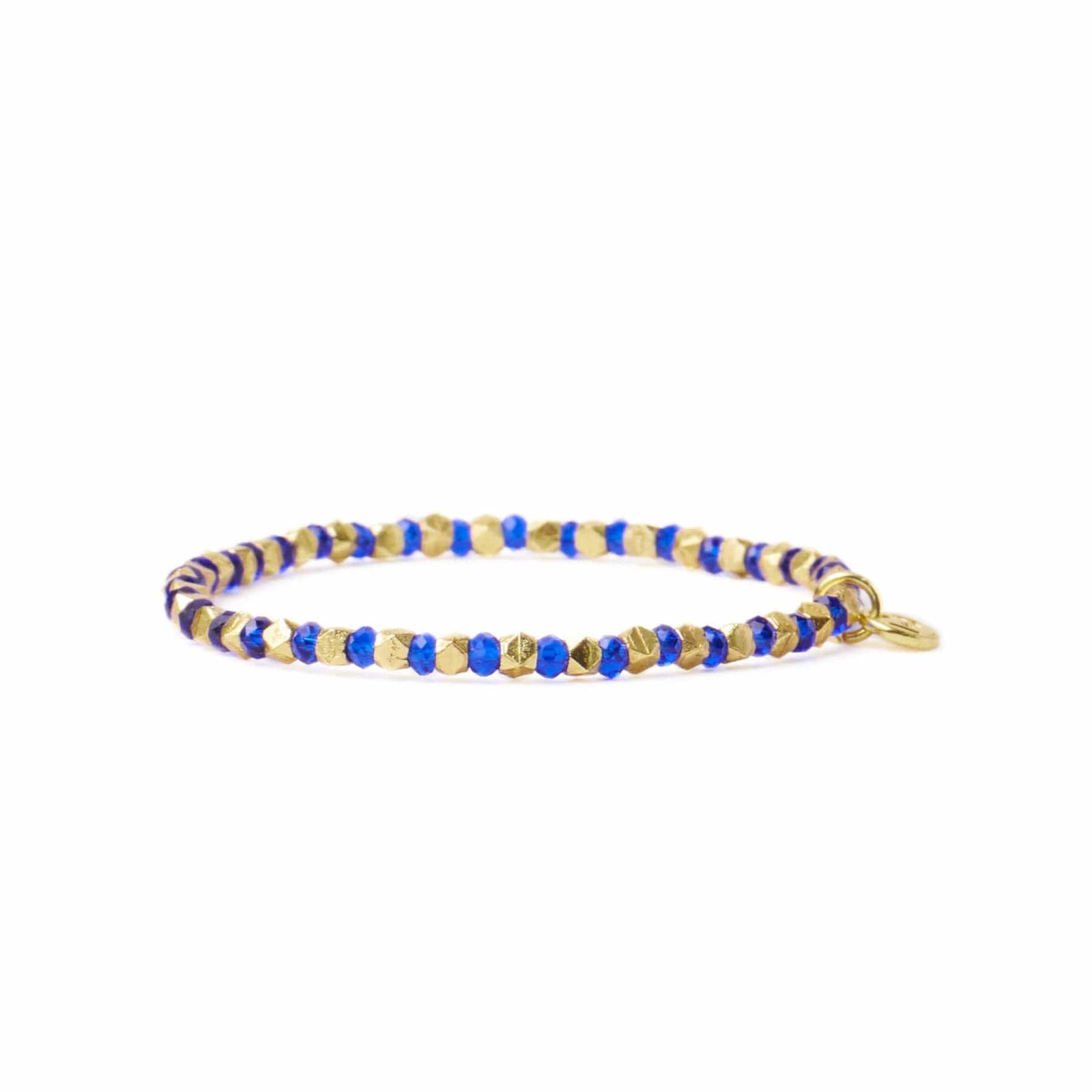 Louise Crystal Stretch Bracelet Lapis + Gold Wholesale