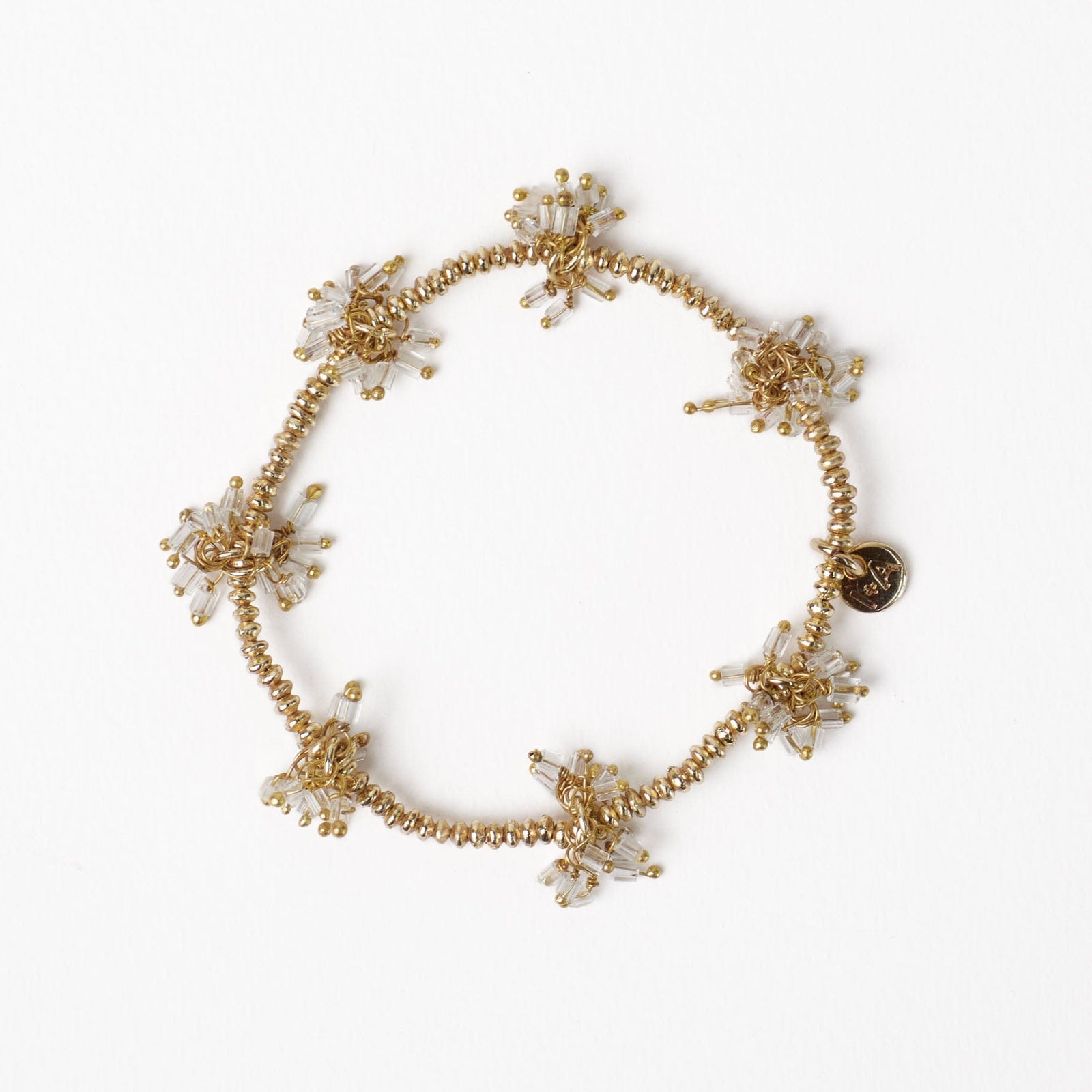 Kate Glass Cluster Beads Stretch Bracelet Clear Wholesale