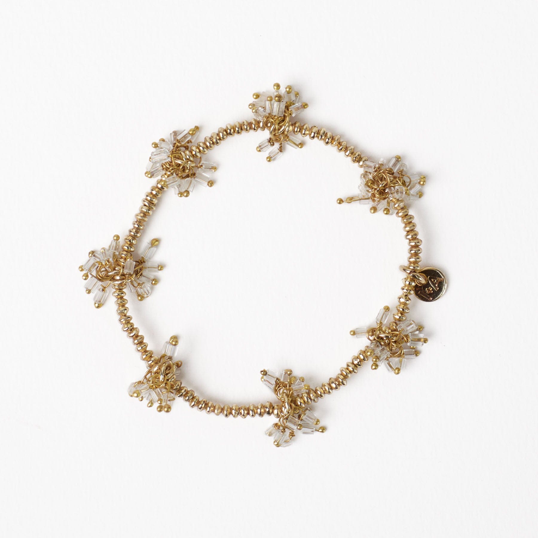 Kate Glass Cluster Beads Stretch Bracelet Clear Wholesale