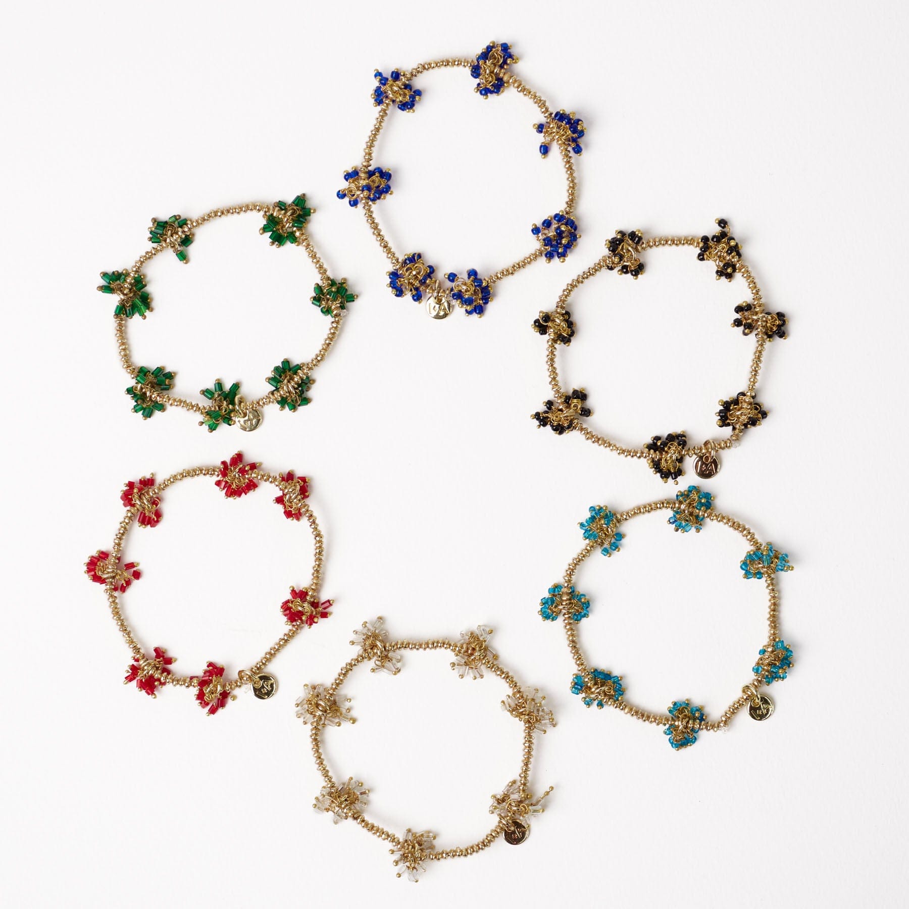 Kate Glass Cluster Beads Stretch Bracelet Clear Wholesale
