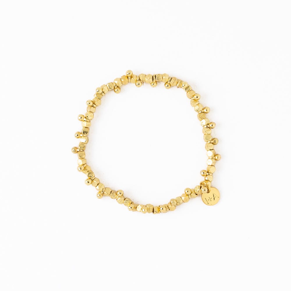 Kate Faceted Brass Beads Stretch Bracelet Wholesale