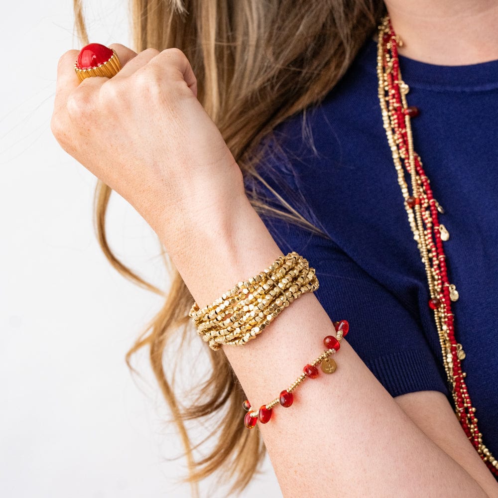 Wanda 8-Strand Cuff Bracelet Gold Wholesale