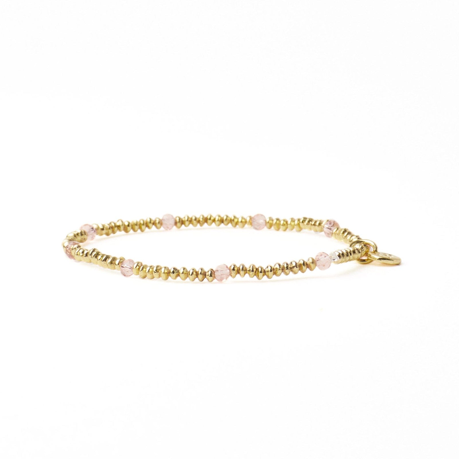 Ashley Small Brass + Crystal Stretch Bracelet Blush + Gold Wholesale