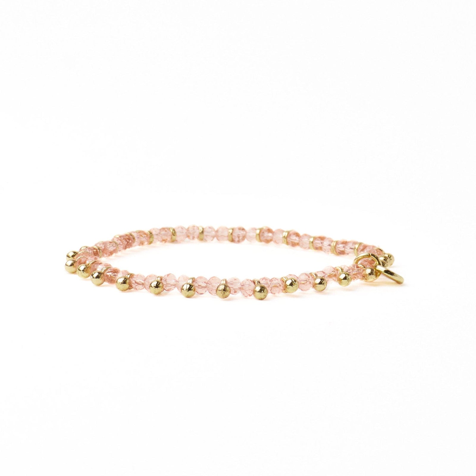 Kami Crystal With Brass Charm Stretch Bracelet Blush + Gold Wholesale