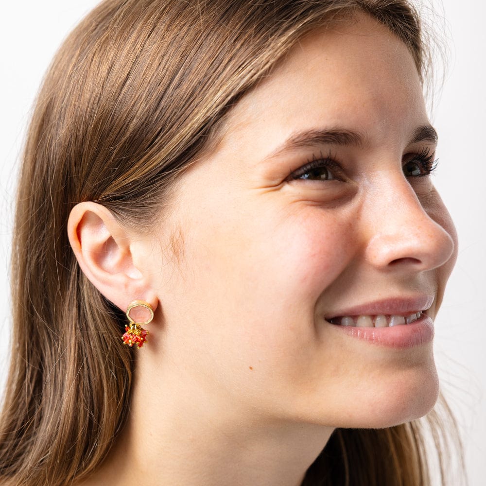 Kimberly Enamel Earring Coral