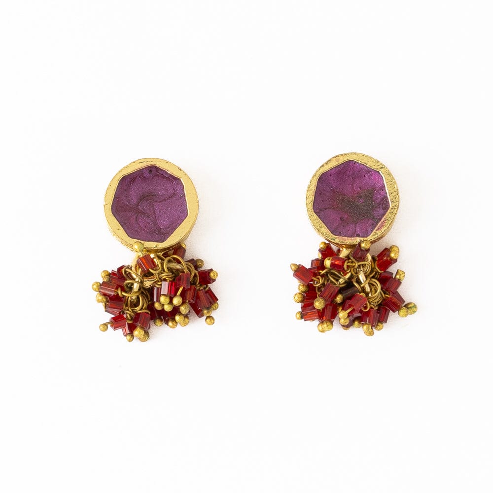 Kimberly Enamel Earrings Purple Wholesale