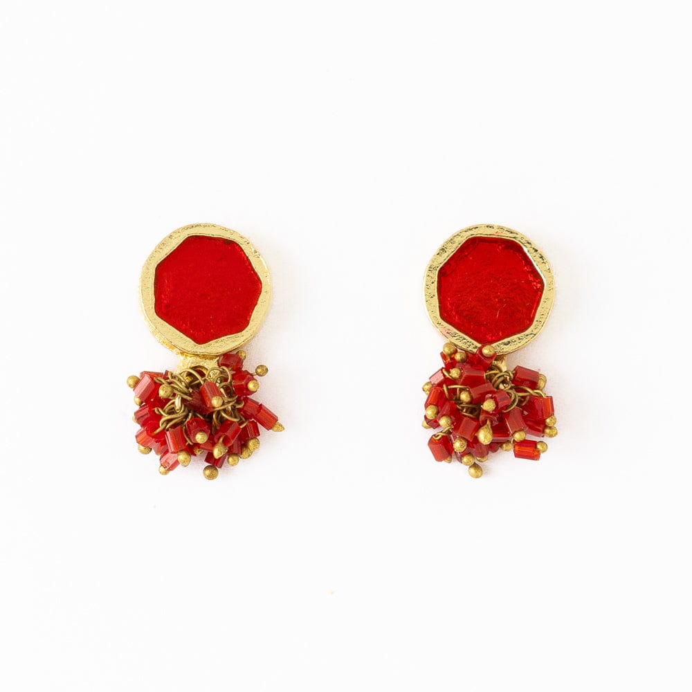 Kimberly Enamel Earrings Red Wholesale