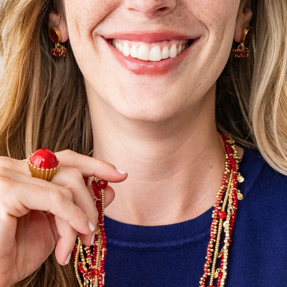 Kimberly Enamel Earrings Red Wholesale