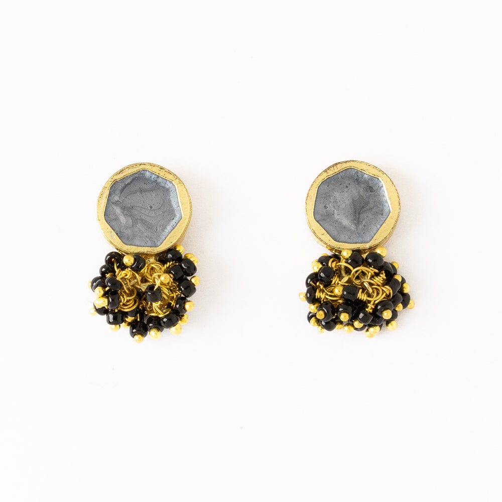 Kimberly Enamel Earrings Silver Grey Wholesale