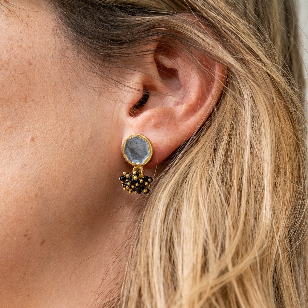 Kimberly Enamel Earrings Silver Grey Wholesale