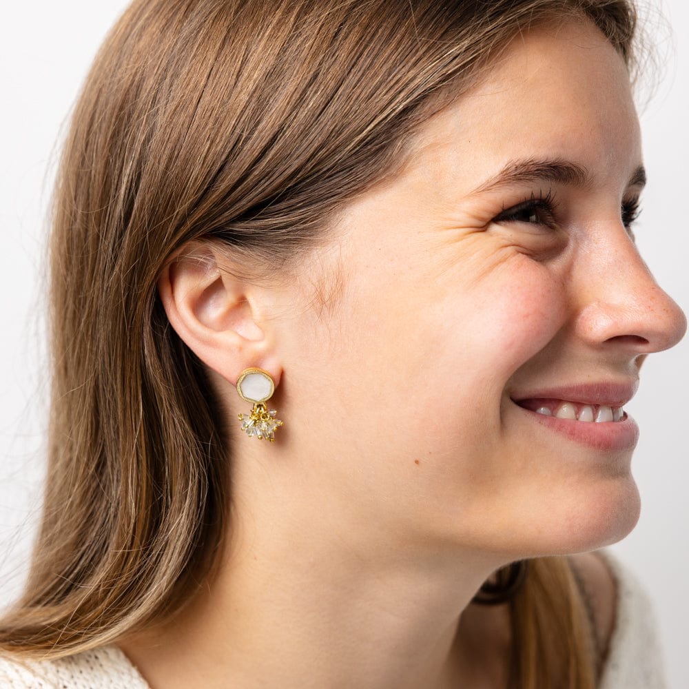 Kimberly Enamel Earring White