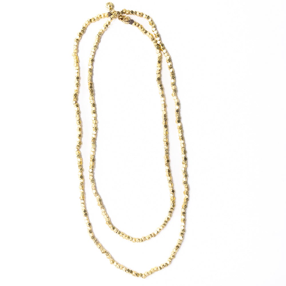 Erica Long Necklace Faceted Gold Beads