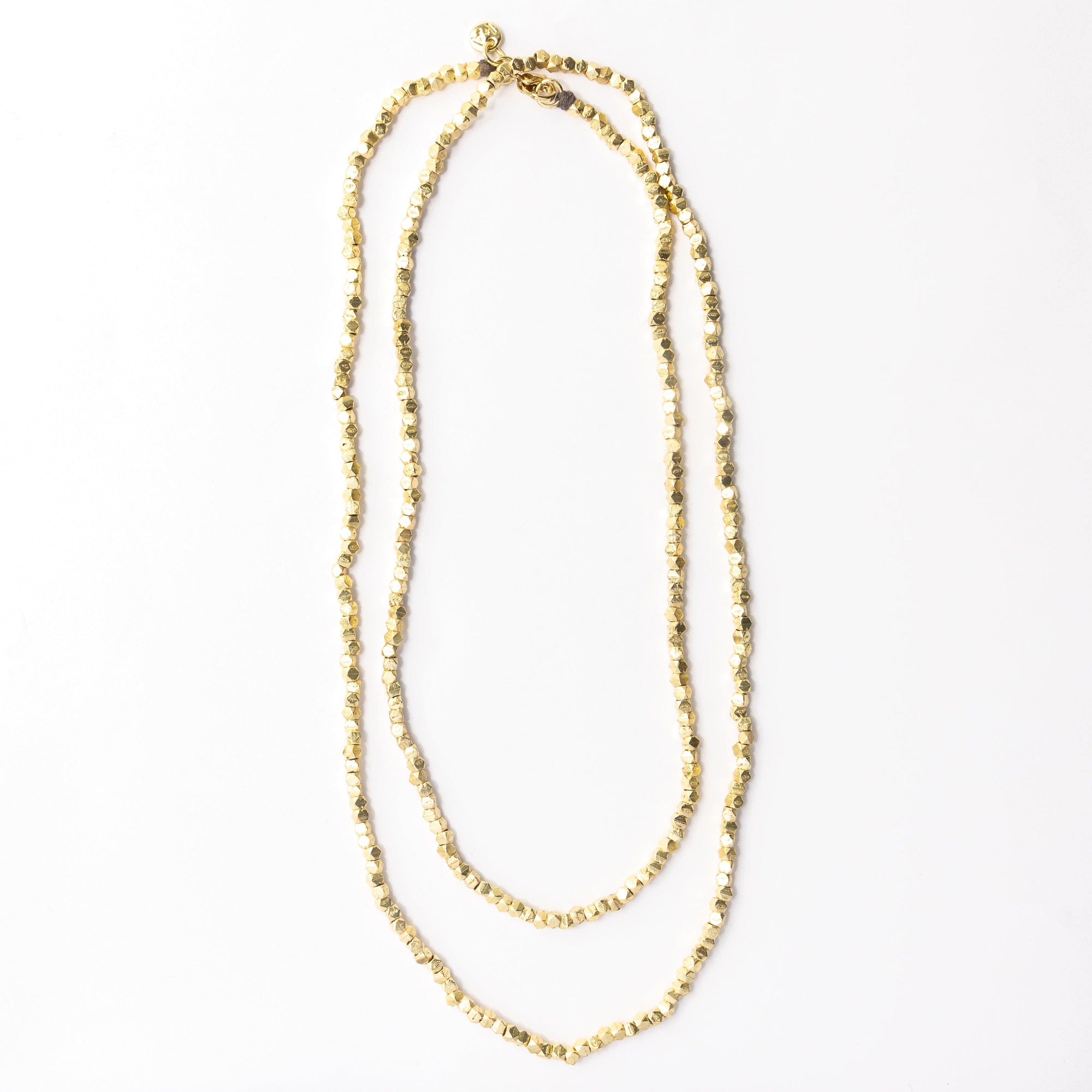 Erica Long Necklace Faceted Gold Beads