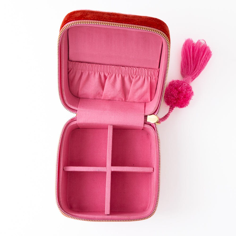 Ariel Heart Velvet Jewelry Box Pink Wholesale