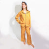 Bonnie pajama set blush and mustard stripe with navy accents - S